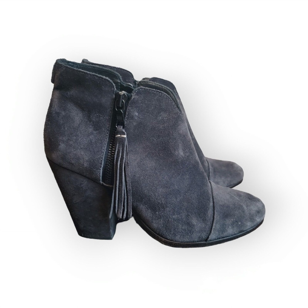 Rag & Bone Margot ankle boots US size 8 EU 38 gray suede dual zip with tassels